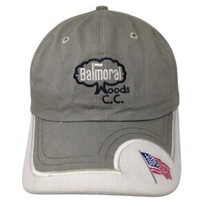 Balmoral Woods C.C. U.S. Flag Slideback Baseball Cap Brown One Size Texace